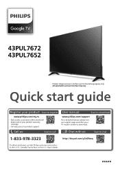 Philips 43PUL7652 Quick start guide