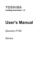 Toshiba Qosmio F750 Users Manual Canada; English