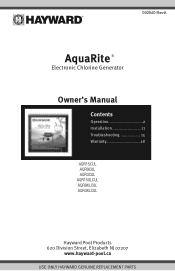 Hayward AquaRite Salt Chlorinators AquaRite Bilingual