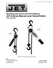 JET Tools JLP-075A-10 User Manual