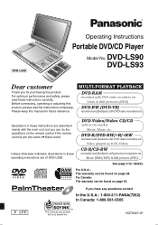 Panasonic DVDLS93 DVDLS90 User Guide