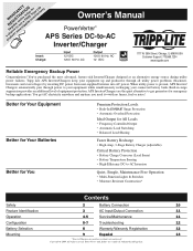 Tripp Lite APS2012 Owner's Manual for APS Inverters 932748