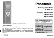 Panasonic RRUS450 Ic Recorder-plus