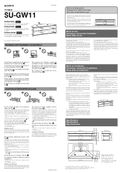 Sony SUGW11 Instructions