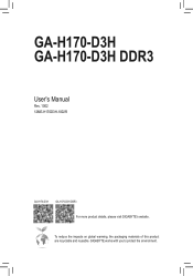 Gigabyte GA-H170-D3H User Manual