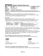 Epson Livingstation LS47P2 Product Support Bulletin(s)