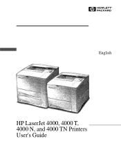 HP 4000tn HP LaserJet 4000 Printer Series - HP LaserJet 4000, 4000 T, 4000 N, and 4000 TN Printers -  User's Guide