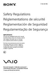 Sony SVT13134CXS Safety - Safety Regulations