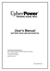 CyberPower BPL48V75ART2U User Manual