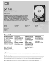 Western Digital Gold Drive Specification Sheet