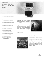 Behringer DR600 Product Information Document