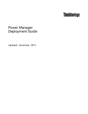 Lenovo ThinkPad Edge E540 (English) Power Manager Deployment Guide