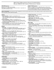 Maytag MMV6190DH Quick Reference Sheet