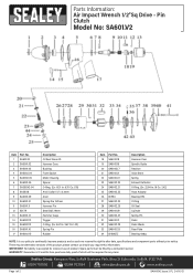 Sealey SA6001 Parts Diagram