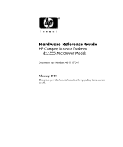 Compaq dx2355 Hardware Reference Guide: HP Compaq Business Desktops dx2355 Microtower Models