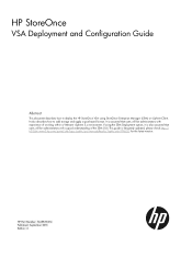 HP StoreOnce D2D4106fc HP StoreOnce VSA Deployment and Configuration Guide (TC458-96014, December 2013)