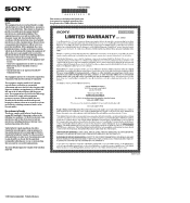 Sony SRS-BTD70 NOTE