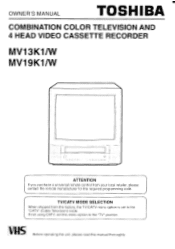 Toshiba MV13K1 Owners Manual
