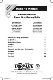 Tripp Lite PDU3XMV6G20 Owner's Manual for 3-Phase Basic PDUs 933145