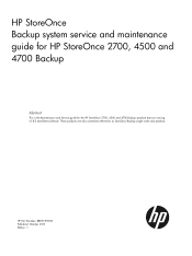 HP D2D2502i HP StoreOnce 2700, 4500 and 4700 Backup system Maintenance and Service Guide (BB877-90908, November 2013)