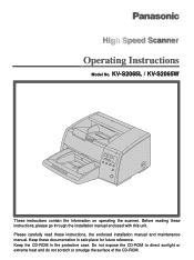 Panasonic KV-S2065W Operating Instructions