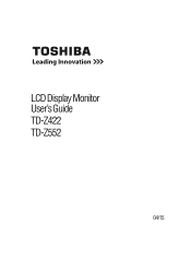 Toshiba TD-Z552 Users Guide for Model TD-Z422 TD-Z552