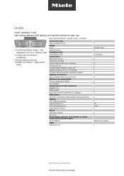 Miele DA 2628 Product sheet