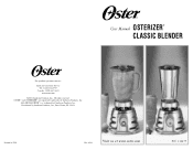 Oster Classic Series Heritage Blender Instruction Manual