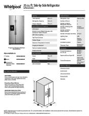 Whirlpool WRS325SDHB Specification Sheet