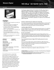 Western Digital Blue 3D NAND SSD Drive Specification Sheet
