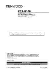 Kenwood KCA-R100 Instruction Manual