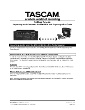 TASCAM MX-2424 Installation and Use Exchange Audio Files between the MX-2424 & Pro Tools