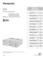 Panasonic AGDS840P AGDS840 User Guide
