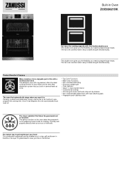 Zanussi ZOD35621XK Specification Sheet