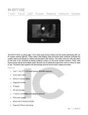 IC Realtime IH-D7710Z Product Datasheet