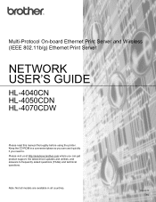 Brother International HL 4040CN Network Users Manual - English