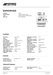 Smeg EGF03WHUS Product sheet