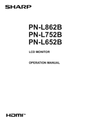 Sharp PN-L752B Operation Manual
