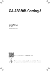 Gigabyte GA-AB350M-Gaming 3 User Manual