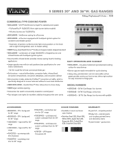 Viking VGR530 Two-Page Specifications Sheet