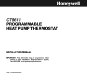 Honeywell CT8611 Owner's Manual