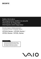 Sony VPCEG14FX Safety Information