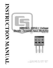 Campbell Scientific VDIV10:1 VDIV10.1 and VDIV2:1 Voltage Dividers