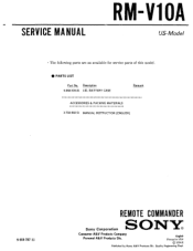 Sony RM-V10A Primary User Manual