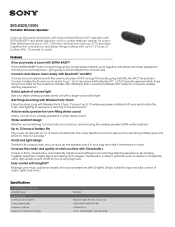 Sony SRS-XB20 Marketing Specifications Green