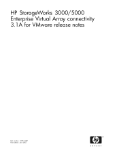 HP StorageWorks EVA3000 HP StorageWorks 3000/5000 Enterprise Virtual Array Connectivity 3.1A for VMware Release Notes (5697-6387, June 2007)