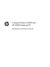 Compaq Presario CQ58-100 Maintenance and Service Guide