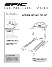 Epic Fitness Genesis 700 Treadmill German Manual