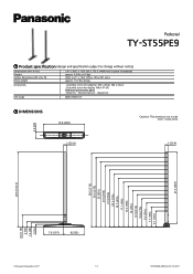 Panasonic TY-ST55PE9 Pedestal TY-ST55PE9 Spec File