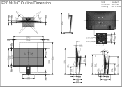Dell P2719H Outline Dimensions